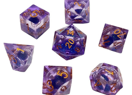 Gamers Guild AZ Chronicle RPG Accessories 7 Dice Set: Sparkle Liquid Core - Mauve ACD Distribution