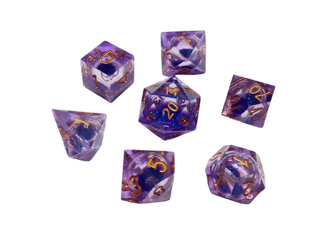 Gamers Guild AZ Chronicle RPG Accessories 7 Dice Set: Sparkle Liquid Core - Mauve ACD Distribution