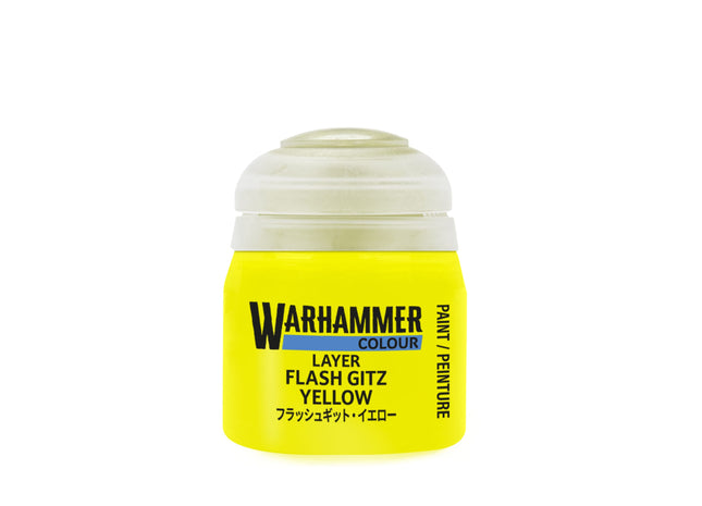 Gamers Guild AZ Citadel Warhammer Colour Paint: Layer - Flash Gitz Yellow (12ml) Games-Workshop
