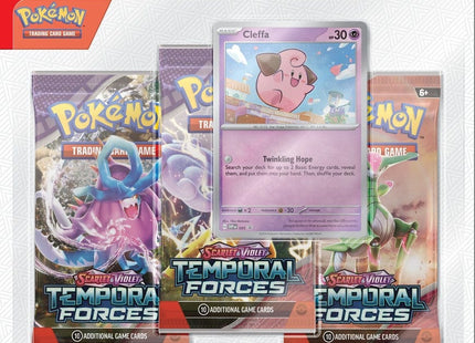 Pokemon: Scarlet and Violet 5 Temporal Forces - 3-Pack Blister: Cleffa Gamers Guild AZ Pokemon: Scarlet and Violet 5 Temporal Forces - 3-Pack Blister: Cleffa Gamers Guild AZ