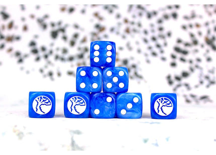 Gamers Guild AZ Conquest Conquest: Nords Faction Dice On Bright Blue Swirl Para-Bellum Games