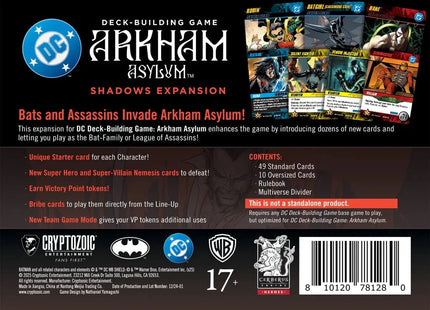 Gamers Guild AZ Cryptozoic DC Deck-Building Game: Arkham Asylum - Shadows Expansion (Pre-Order) Southern Hobby