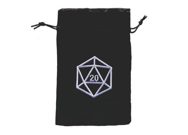 Gamers Guild AZ Dice Bag Black Oak Workshop: Dice Bag - d20 on Black Black Oak Workshop