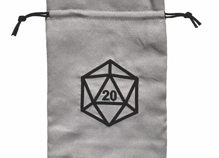 Gamers Guild AZ Dice Bag Black Oak Workshop: Dice Bag - d20 on Gray Black Oak Workshop