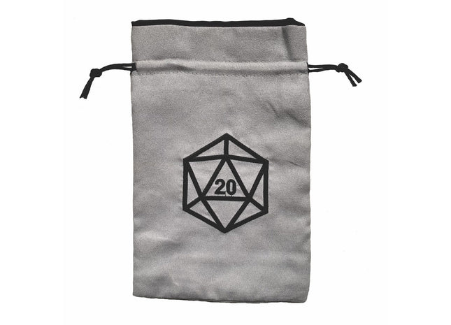 Gamers Guild AZ Dice Bag Black Oak Workshop: Dice Bag - d20 on Gray Black Oak Workshop