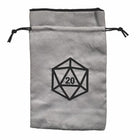 Gamers Guild AZ Dice Bag Black Oak Workshop: Dice Bag - d20 on Gray Black Oak Workshop