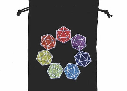 Gamers Guild AZ Dice Bag Black Oak Workshop: Dice Bag - Rainbow d20 Black Oak Workshop