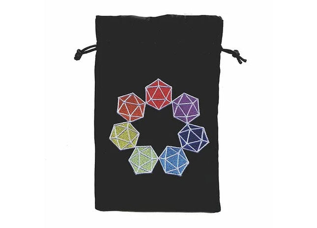 Gamers Guild AZ Dice Bag Black Oak Workshop: Dice Bag - Rainbow d20 Black Oak Workshop
