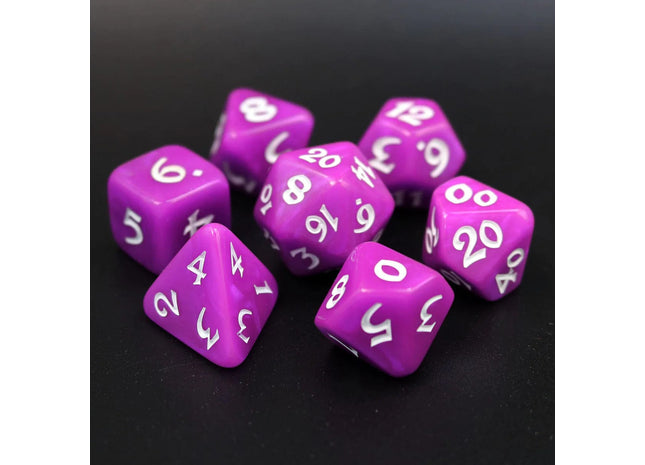 Gamers Guild AZ Die Hard 7-Die Set 16mm: Elessia Deceit with White Discontinue