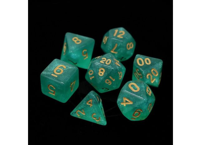 Gamers Guild AZ Die Hard Die Hard Dice: 7 Piece RPG Set - Hakuro with Gold Discontinue