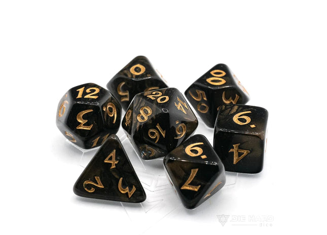 Gamers Guild AZ Die Hard Die Hard Dice 7 Piece RPG Set - Wilderun w/ Gold Discontinue