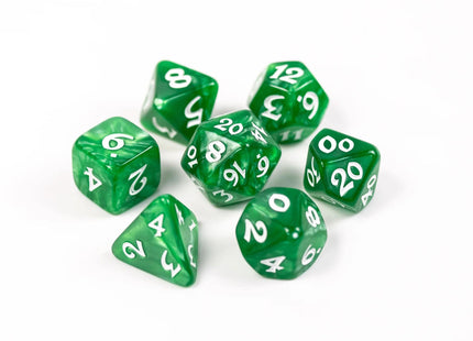 Gamers Guild AZ Die Hard Die Hard Dice - 7 piece Set - Elessia Essentials - Green Die Hard