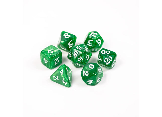 Gamers Guild AZ Die Hard Die Hard Dice - 7 piece Set - Elessia Essentials - Green Die Hard