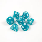 Gamers Guild AZ Die Hard Die Hard Dice - 7 piece Set - Elessia Essentials - Teal with White Die Hard