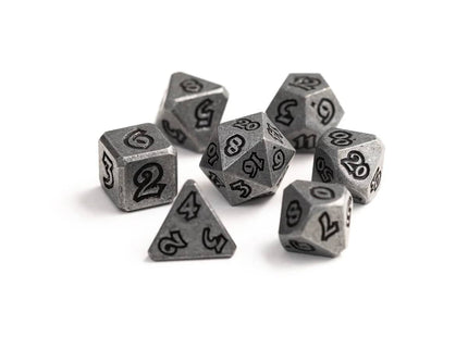 Gamers Guild AZ Die Hard Die Hard Dice - 7 piece Set - Lumina Carbon Knight - Black Friday Discontinue