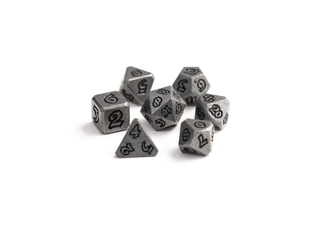 Gamers Guild AZ Die Hard Die Hard Dice - 7 piece Set - Lumina Carbon Knight Die Hard