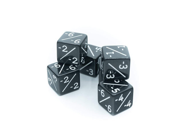 Gamers Guild AZ Die Hard Die Hard Dice - Black MTG Negative Power - Toughness Counters - Six Pack Die Hard