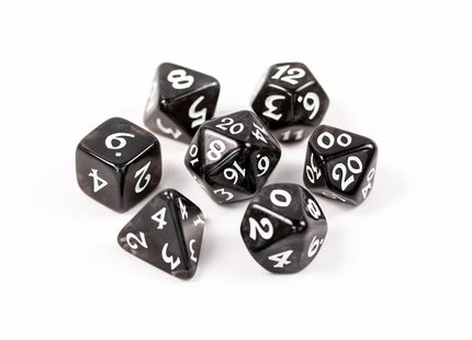 Gamers Guild AZ Die Hard Die Hard Dice - Elessia Essentials - Black with White Discontinue