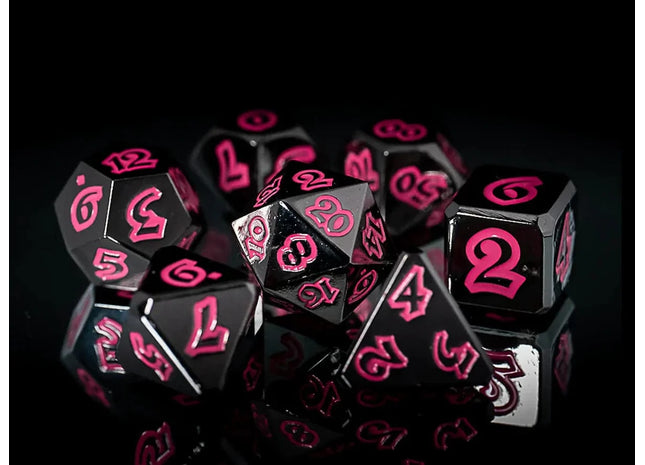 Gamers Guild AZ Die Hard Die Hard Dice: Metal 7pc RPG Set - Lumina Death Blossom Discontinue