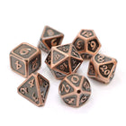 Gamers Guild AZ Die Hard Die Hard Metal Dice - 7-piece Set - Mythica Battleworn Copper - Black Friday Discontinue