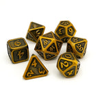 Gamers Guild AZ Die Hard Die Hard Metal Dice - 7-piece Set - Mythica Battleworn Gold Die Hard