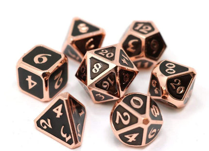 Gamers Guild AZ Die Hard Die Hard Metal Dice - 7-piece Set - Mythica Copper Onyx - Black Friday Discontinue