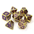 Gamers Guild AZ Die Hard Die Hard Metal Dice - 7-piece Set - Mythica Gold Amethyst - Black Friday Discontinue
