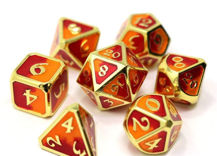 Gamers Guild AZ Die Hard Die Hard Metal Dice - 7 piece Set - Spellbinder Phoenix - Black Friday Discontinue