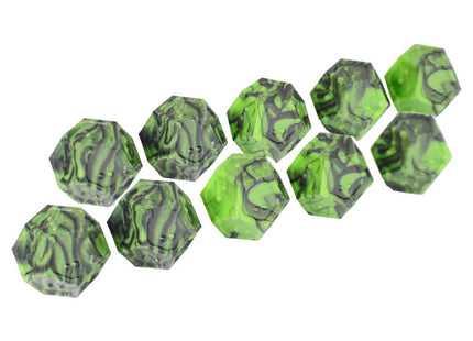 Gamers Guild AZ Die Hard DOTS Braille Acrylic Dice: Cursed Acid D12 (Set of 10) (Pre-Order) ACD Distribution