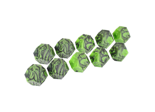 Gamers Guild AZ Die Hard DOTS Braille Acrylic Dice: Cursed Acid D12 (Set of 10) (Pre-Order) ACD Distribution