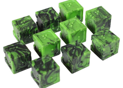 Gamers Guild AZ Die Hard DOTS Braille Acrylic Dice: Cursed Acid D6 (Set of 10) (Pre-Order) ACD Distribution