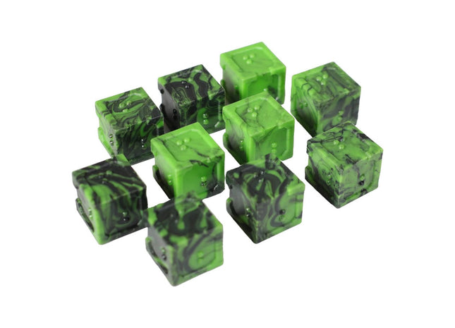 Gamers Guild AZ Die Hard DOTS Braille Acrylic Dice: Cursed Acid D6 (Set of 10) (Pre-Order) ACD Distribution