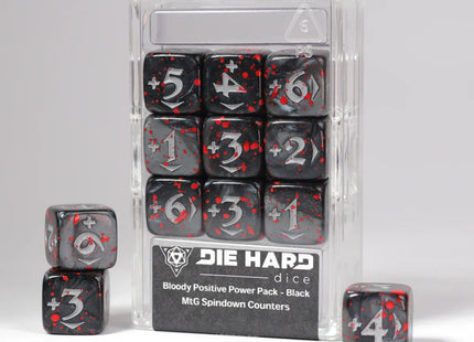 Gamers Guild AZ Die Hard MtG Spindown Counters - Bloody Positive Power Pack: Black (Pre-Order) ACD Distribution