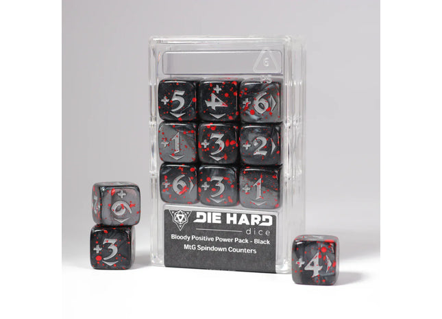 Gamers Guild AZ Die Hard MtG Spindown Counters - Bloody Positive Power Pack: Black (Pre-Order) ACD Distribution