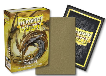 Gamers Guild AZ Dragon Shield Dragon Shield Japanese Sleeves - 60ct Pack Dual Matte - Gold "Truth" (Pre-Order) Southern Hobby