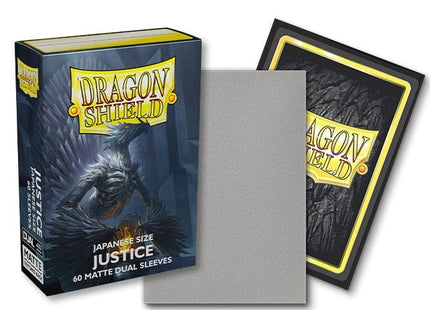 Gamers Guild AZ Dragon Shield Dragon Shield Japanese Sleeves - 60ct Pack Dual Matte - Silver "Justice" Southern Hobby