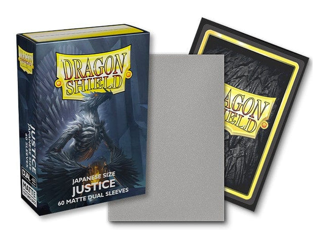 Gamers Guild AZ Dragon Shield Dragon Shield Japanese Sleeves - 60ct Pack Dual Matte - Silver "Justice" Southern Hobby