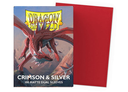 Gamers Guild AZ Dragon Shield Dragon Shield: Matte Dual Sleeves - Crimson & Silver 100ct (Pre-Order) Southern Hobby