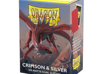 Gamers Guild AZ Dragon Shield Dragon Shield: Matte Dual Sleeves - Crimson & Silver 100ct (Pre-Order) Southern Hobby