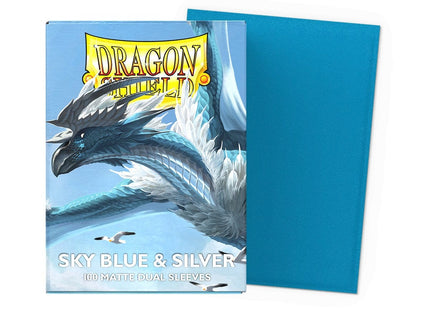 Gamers Guild AZ Dragon Shield Dragon Shield: Matte Dual Sleeves - Sky Blue & Silver 100ct (Pre-Order) Southern Hobby
