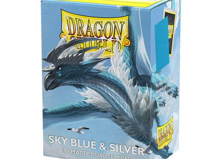 Gamers Guild AZ Dragon Shield Dragon Shield: Matte Dual Sleeves - Sky Blue & Silver 100ct (Pre-Order) Southern Hobby