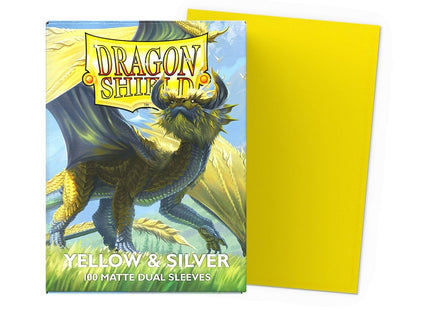 Gamers Guild AZ Dragon Shield Dragon Shield: Matte Dual Sleeves - Yellow & Silver 100ct (Pre-Order) Southern Hobby