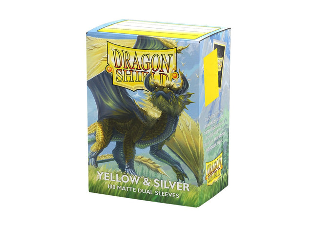 Gamers Guild AZ Dragon Shield Dragon Shield: Matte Dual Sleeves - Yellow & Silver 100ct (Pre-Order) Southern Hobby