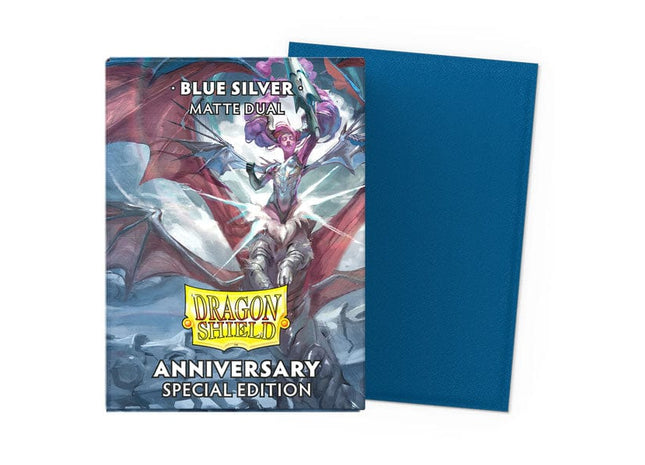 Gamers Guild AZ Dragon Shield Dragon Shield Sleeves: 100ct Box Dual Matte - Cobalt/ Silver Southern Hobby