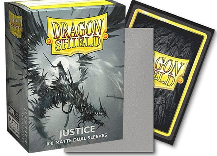 Gamers Guild AZ Dragon Shield Dragon Shield Sleeves - 100ct Box Dual Matte - Silver Justice Southern Hobby