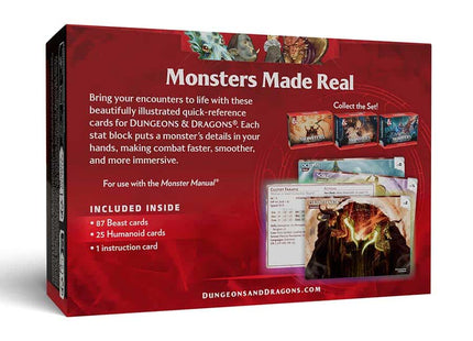 Gamers Guild AZ Dungeons & Dragons Dungeons & Dragons: Reference Cards - Monsters (Animals and NPCs) (Pre-Order) GTS