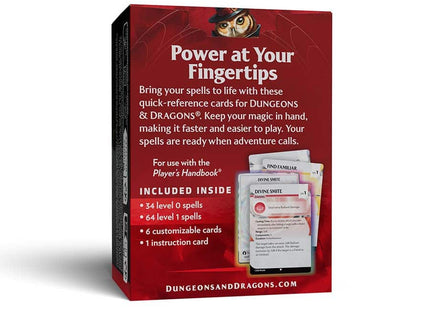 Gamers Guild AZ Dungeons & Dragons Dungeons & Dragons: Reference Cards - Spells 1 (Levels 0-1) (Pre-Order) GTS