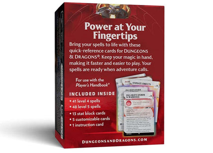 Gamers Guild AZ Dungeons & Dragons Dungeons & Dragons: Reference Cards - Spells 3 (Levels 4-5) (Pre-Order) GTS