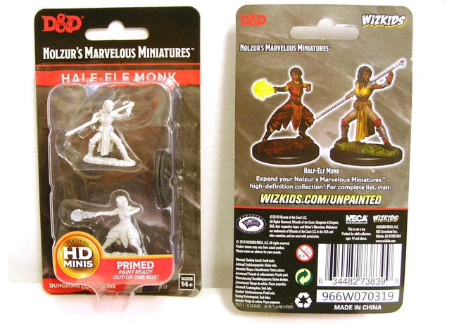 Gamers Guild AZ Dungeons & Dragons WZK73839 D&D Minis: Wave 10- Female Half-Elf Monk Southern Hobby