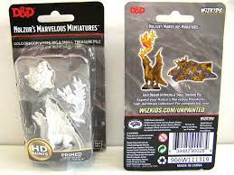 Gamers Guild AZ Dungeons & Dragons WZK90028 D&D Minis: Wave 11- Gold Dragon Wyrnnling & Small Treasure Pile Southern Hobby